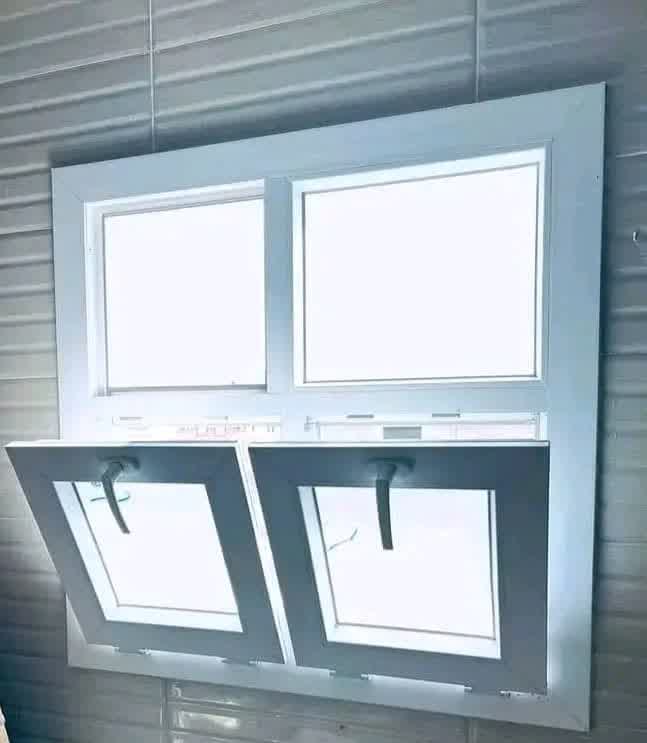 شباك يو بي في سي به درفتين يفتحوا قلاب